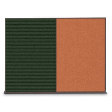 United Visual Products Double Door Radius Plus Corkboard, 60"X UV8004PLUS-BLACK-FORBO
